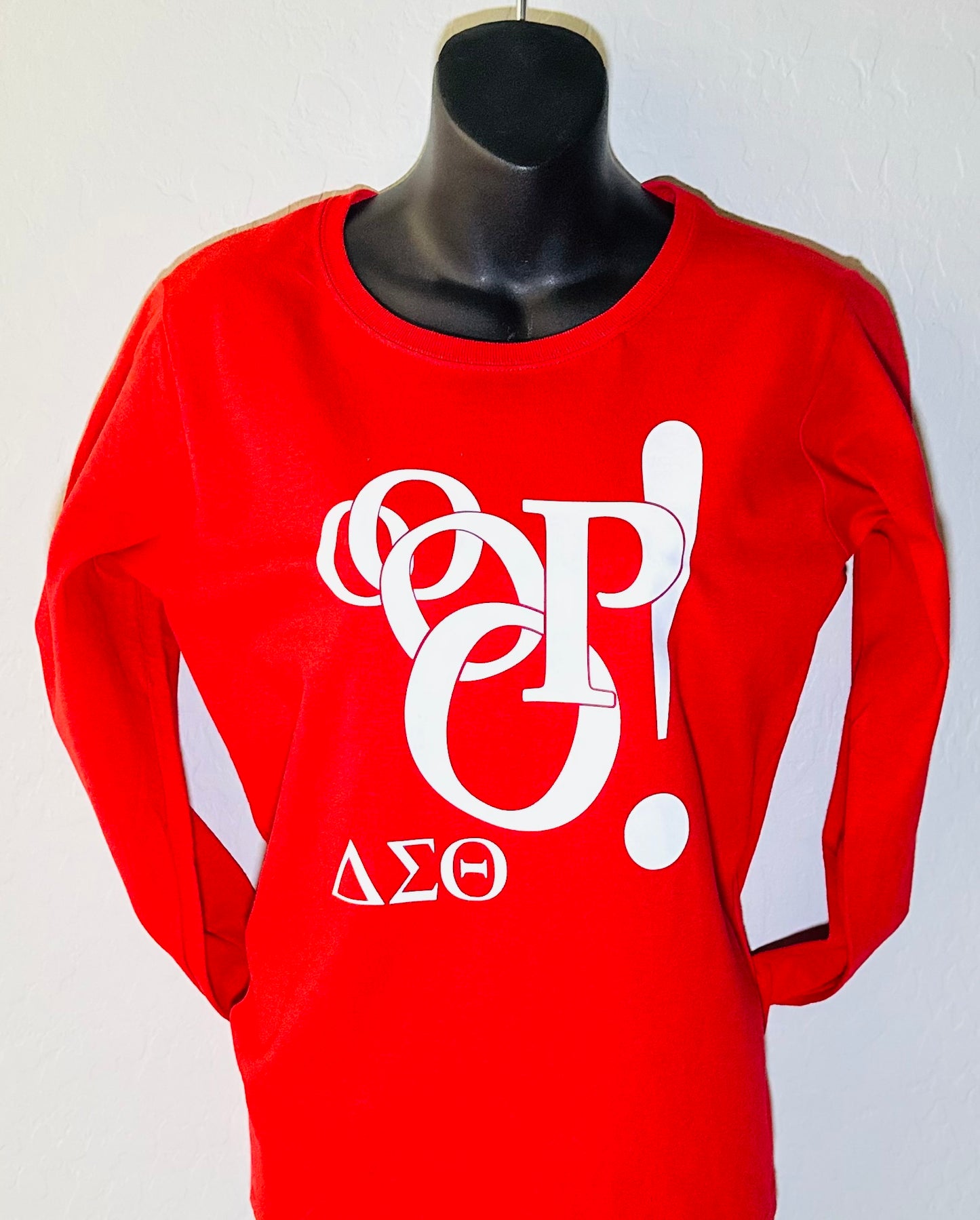 Delta Sigma Theta Sorority Ooop Red t-shirt (Long sleeve)