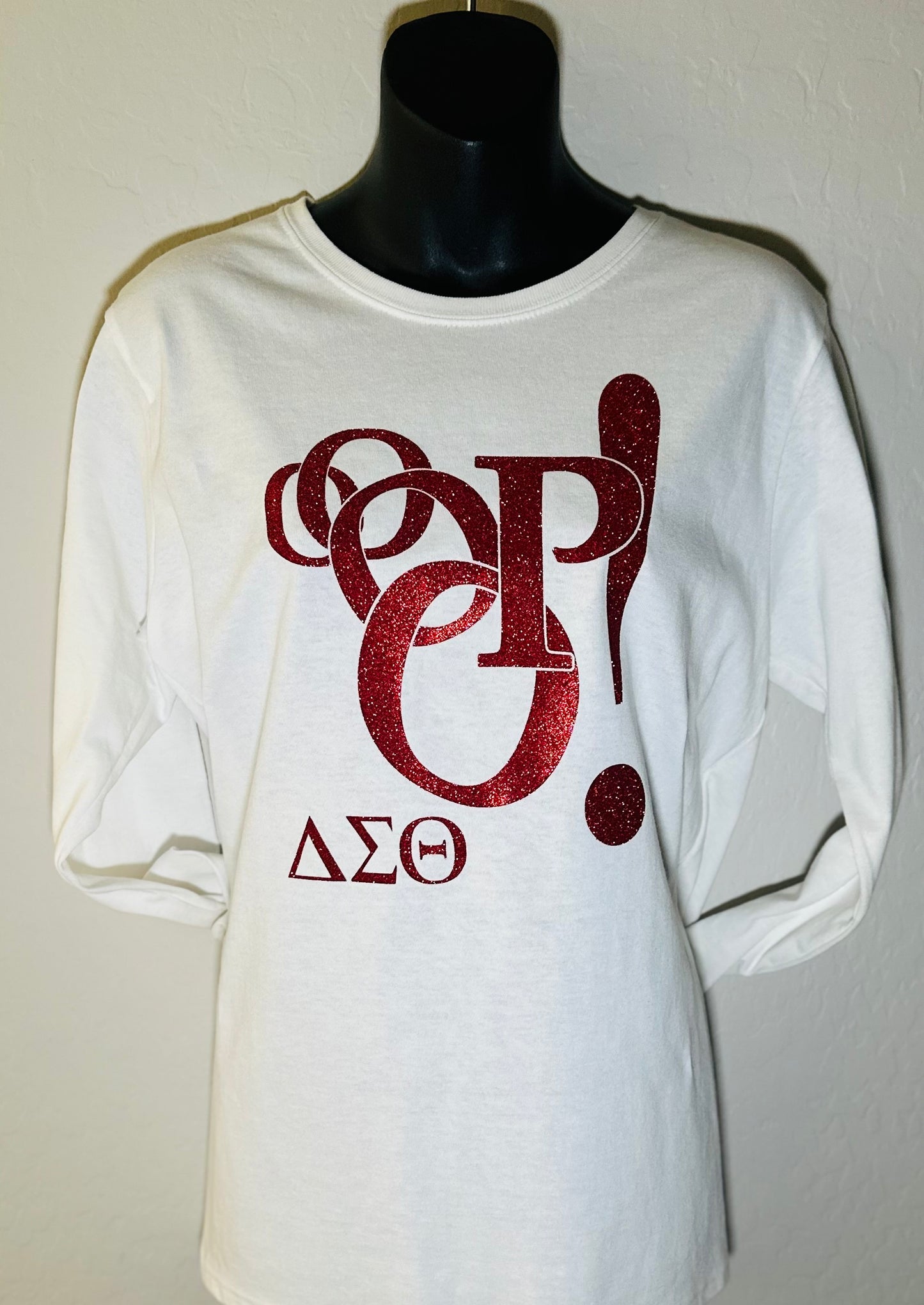 Delta Sigma Theta Sorority Ooop White t-shirt (Long-sleeve)