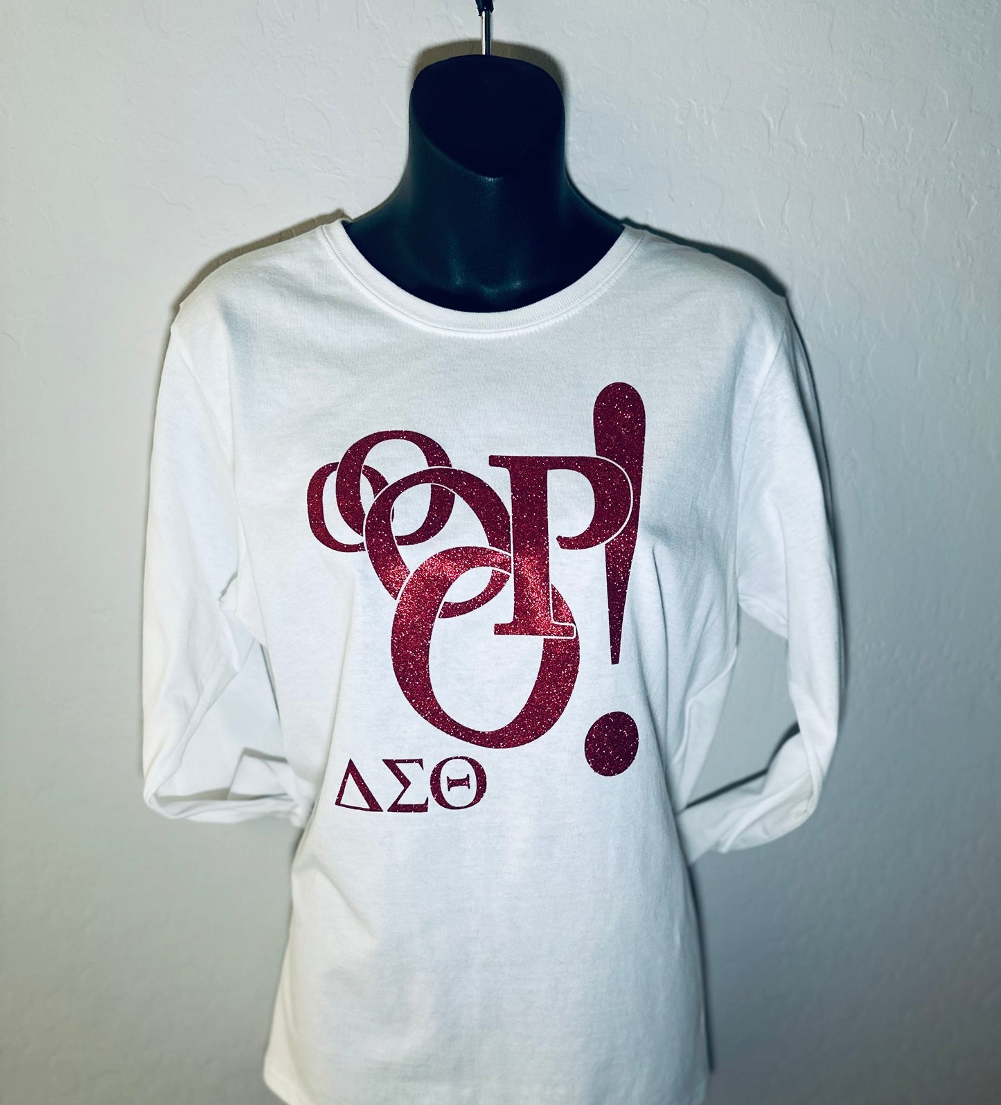 Delta Sigma Theta Sorority Ooop White t-shirt (Long-sleeve)